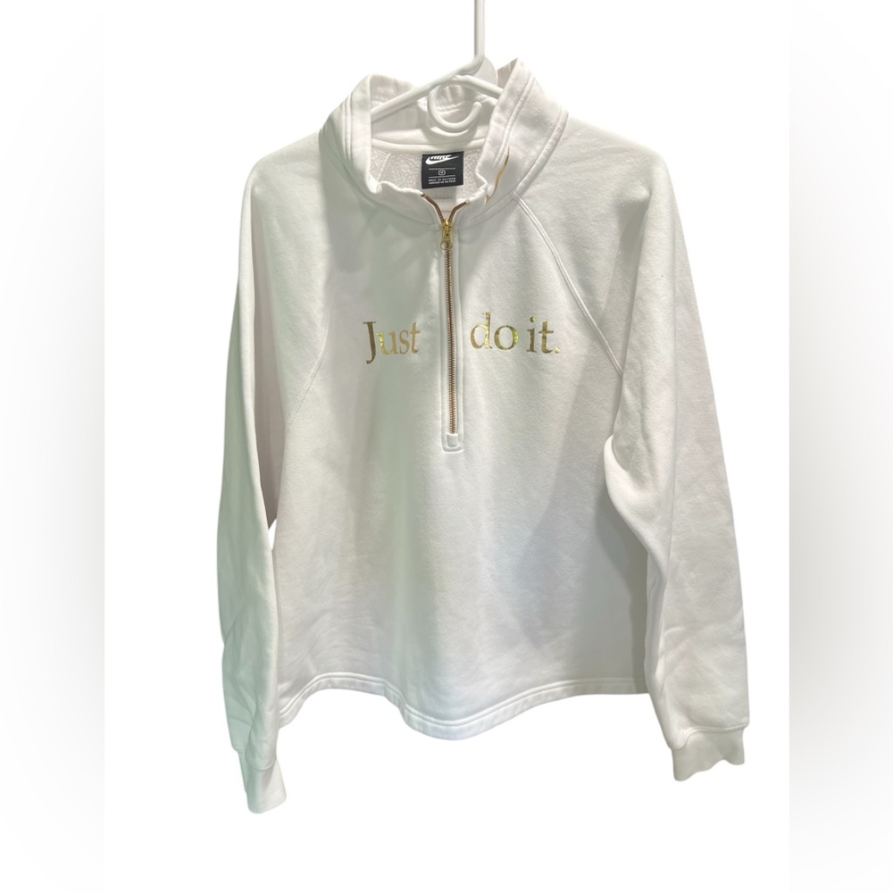 Nike Women's
Sportswear SHINE Funnel-Neck
Half-Zip Fleece Top 1X